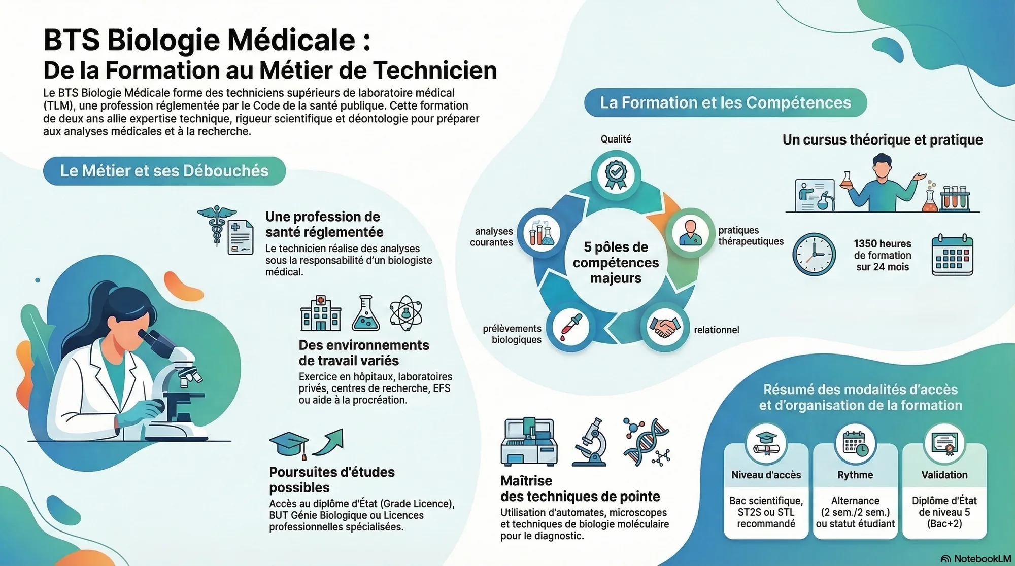 Infographie de présentation de la formation BTS Biologie Médicale