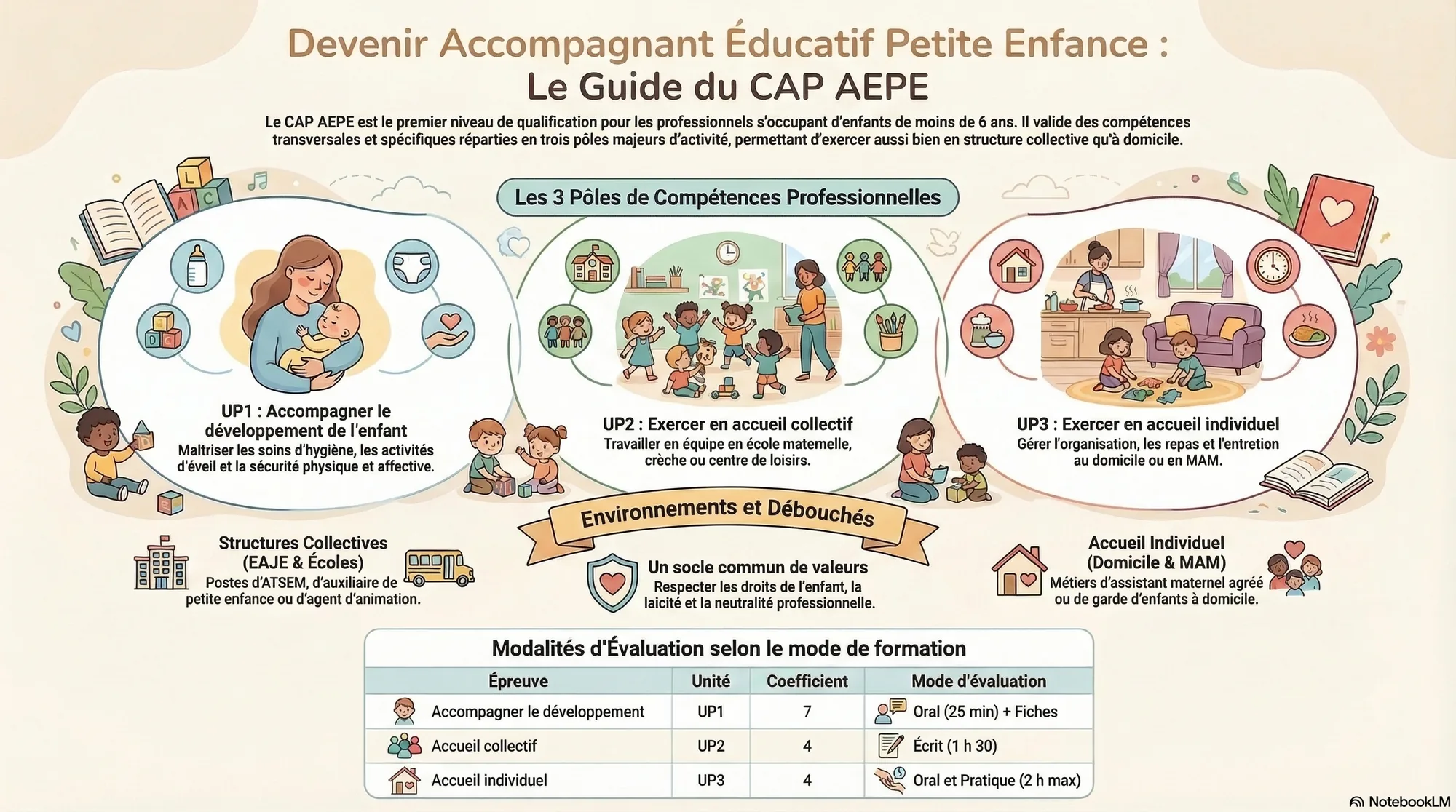 Infographie de présentation de la formation CAP Accompagnant Educatif Petite Enfance